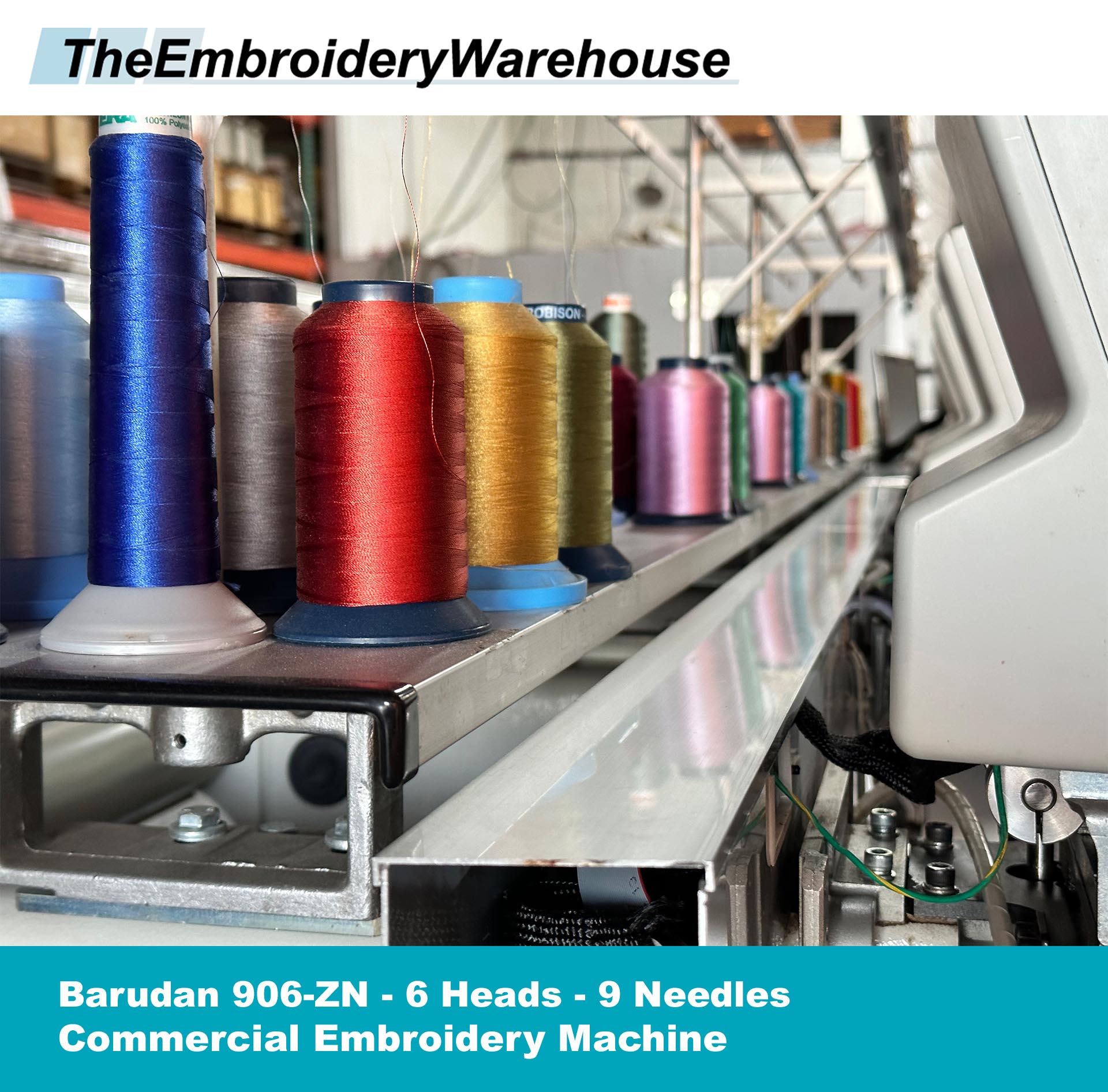 Barudan 906ZN 6 Heads 9 Needles Commercial Embroidery Machine